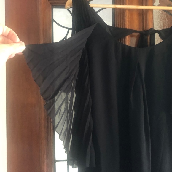 Forever New Size 12 Black Blouse Tunic Top Pleated - Picture 7 of 12